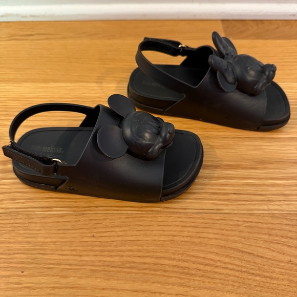 Mini Melissa Black Mickey and Minnie Kids Sandals - Picture 2 of 4